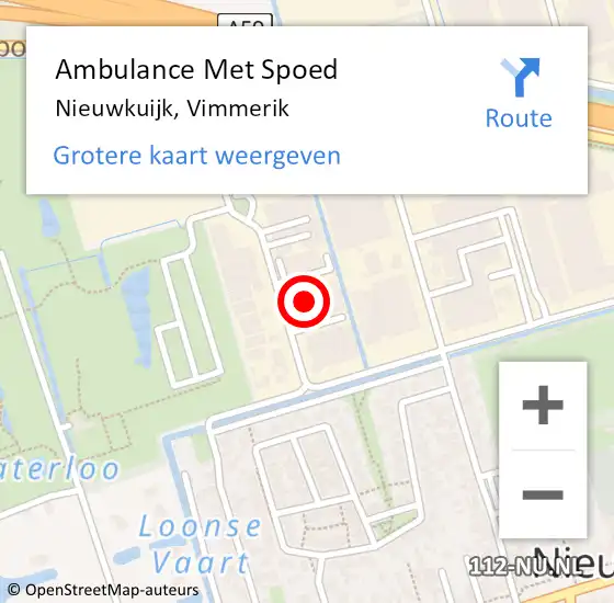 Locatie op kaart van de 112 melding: Ambulance Met Spoed Naar Nieuwkuijk, Vimmerik op 28 januari 2015 12:18