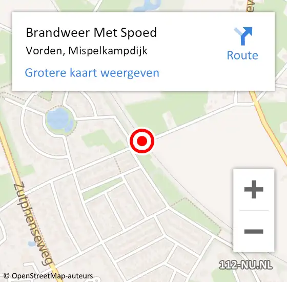 Locatie op kaart van de 112 melding: Brandweer Met Spoed Naar Vorden, Mispelkampdijk op 28 oktober 2013 13:01