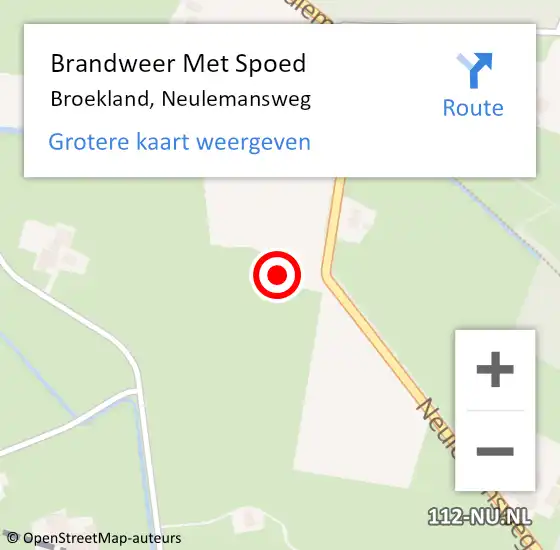 Locatie op kaart van de 112 melding: Brandweer Met Spoed Naar Broekland, Neulemansweg op 28 oktober 2013 13:01