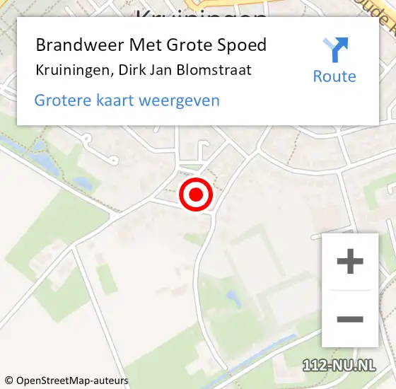 Locatie op kaart van de 112 melding: Brandweer Met Grote Spoed Naar Kruiningen, Dirk Jan Blomstraat op 28 januari 2015 13:14