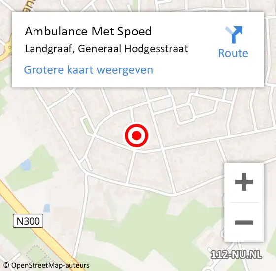 Locatie op kaart van de 112 melding: Ambulance Met Spoed Naar Landgraaf, Generaal Hodgesstraat op 28 januari 2015 13:35