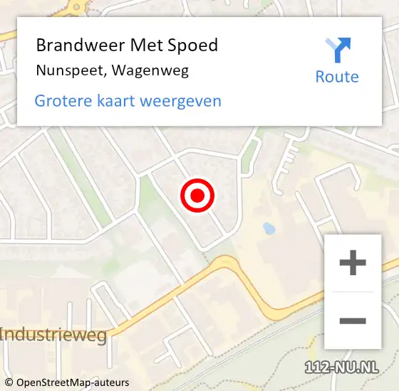Locatie op kaart van de 112 melding: Brandweer Met Spoed Naar Nunspeet, Wagenweg op 28 oktober 2013 13:02