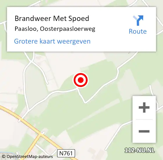 Locatie op kaart van de 112 melding: Brandweer Met Spoed Naar Paasloo, Oosterpaasloerweg op 28 oktober 2013 13:02