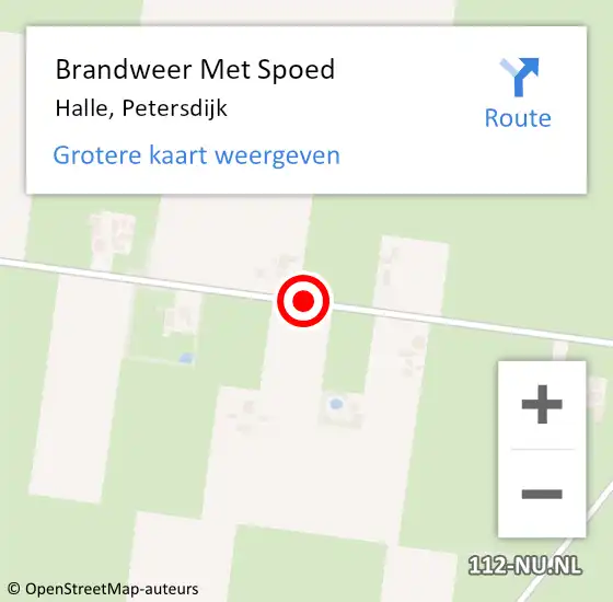 Locatie op kaart van de 112 melding: Brandweer Met Spoed Naar Halle, Petersdijk op 28 oktober 2013 13:02