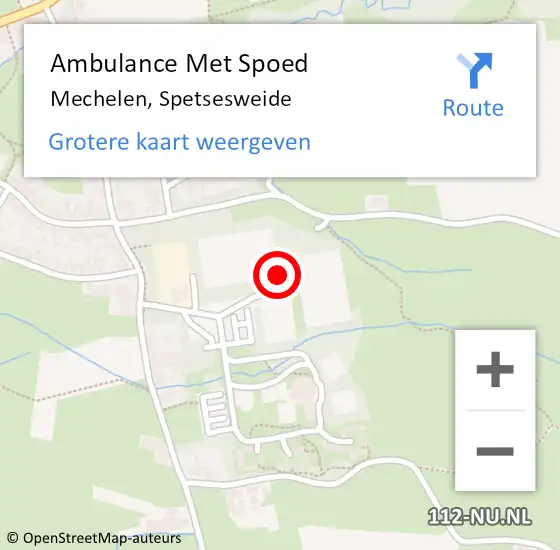 Locatie op kaart van de 112 melding: Ambulance Met Spoed Naar Mechelen, Spetsesweide op 28 januari 2015 13:50