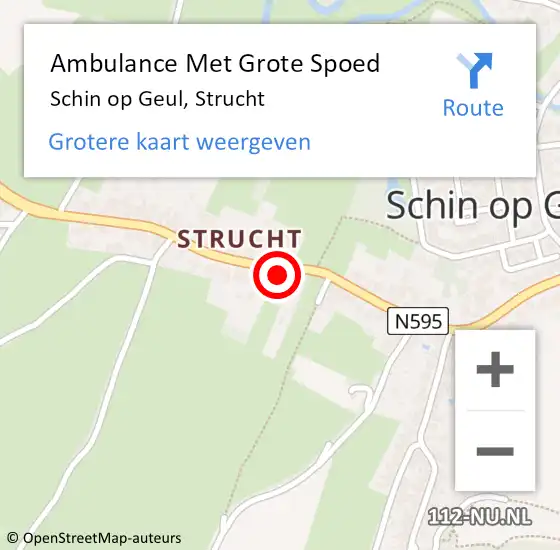 Locatie op kaart van de 112 melding: Ambulance Met Grote Spoed Naar Schin op Geul, Strucht op 28 januari 2015 14:04