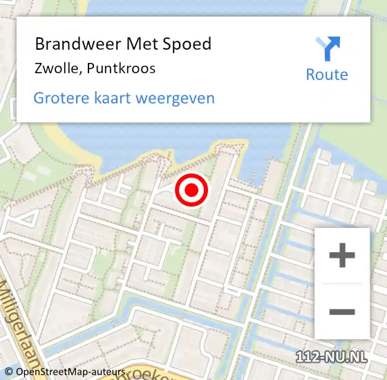 Locatie op kaart van de 112 melding: Brandweer Met Spoed Naar Zwolle, Puntkroos op 28 oktober 2013 13:02