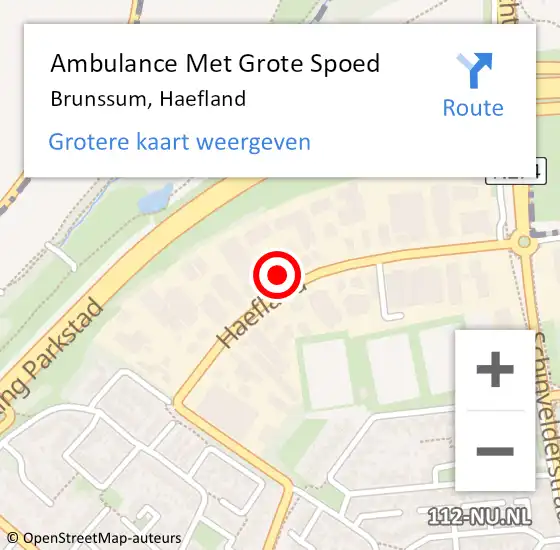 Locatie op kaart van de 112 melding: Ambulance Met Grote Spoed Naar Brunssum, Haefland op 28 januari 2015 14:57