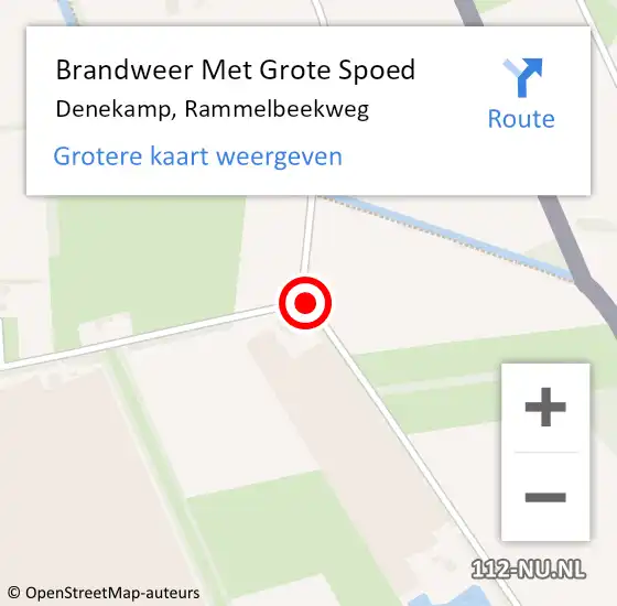 Locatie op kaart van de 112 melding: Brandweer Met Grote Spoed Naar Denekamp, Rammelbeekweg op 28 oktober 2013 13:03