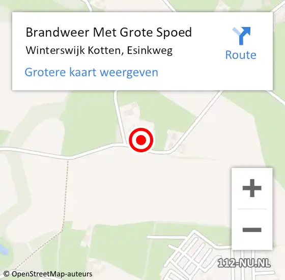 Locatie op kaart van de 112 melding: Brandweer Met Grote Spoed Naar Winterswijk Kotten, Esinkweg op 28 januari 2015 15:35