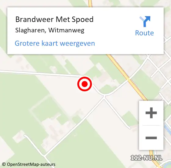 Locatie op kaart van de 112 melding: Brandweer Met Spoed Naar Slagharen, Witmanweg op 28 oktober 2013 13:04