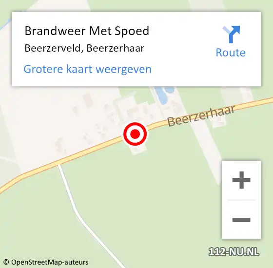 Locatie op kaart van de 112 melding: Brandweer Met Spoed Naar Beerzerveld, Beerzerhaar op 28 oktober 2013 13:05