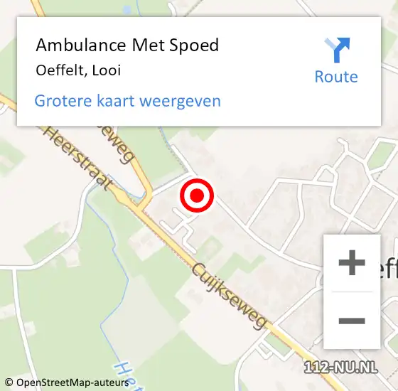 Locatie op kaart van de 112 melding: Ambulance Met Spoed Naar Oeffelt, Looi op 28 januari 2015 16:10