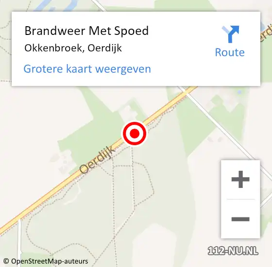 Locatie op kaart van de 112 melding: Brandweer Met Spoed Naar Okkenbroek, Oerdijk op 28 oktober 2013 13:05