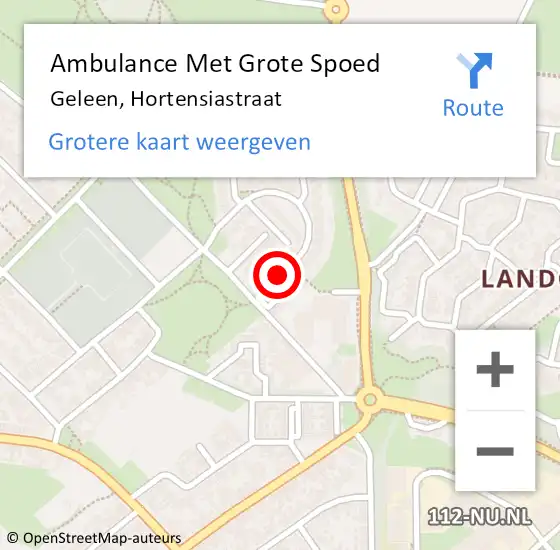 Locatie op kaart van de 112 melding: Ambulance Met Grote Spoed Naar Geleen, Hortensiastraat op 28 januari 2015 16:26