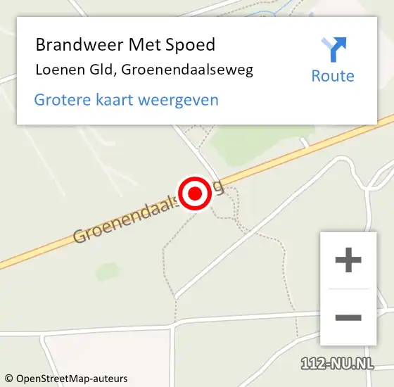 Locatie op kaart van de 112 melding: Brandweer Met Spoed Naar Loenen Gld, Groenendaalseweg op 28 oktober 2013 13:05