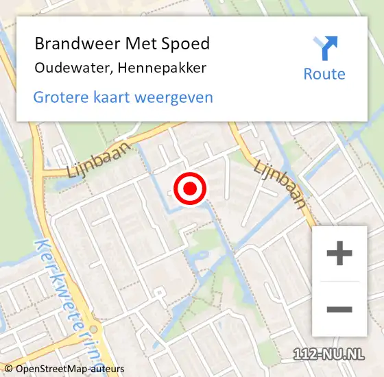 Locatie op kaart van de 112 melding: Brandweer Met Spoed Naar Oudewater, Hennepakker op 28 januari 2015 17:09