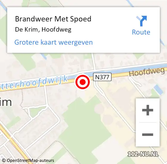 Locatie op kaart van de 112 melding: Brandweer Met Spoed Naar De Krim, Hoofdweg op 28 oktober 2013 13:06