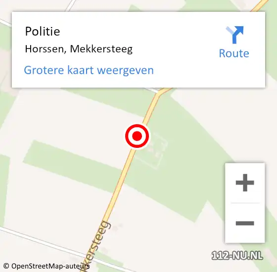 Locatie op kaart van de 112 melding: Politie Horssen, Mekkersteeg op 28 januari 2015 17:10