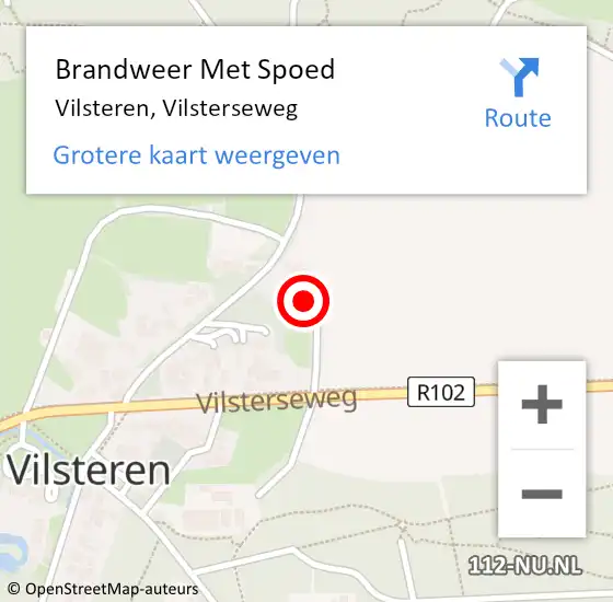 Locatie op kaart van de 112 melding: Brandweer Met Spoed Naar Vilsteren, Vilsterseweg op 28 oktober 2013 13:07