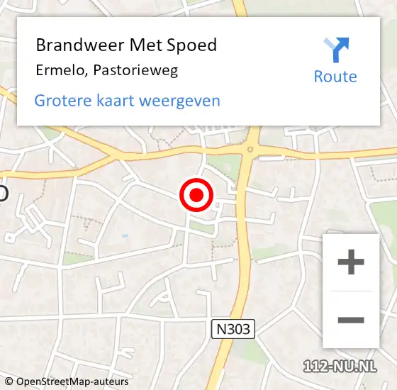 Locatie op kaart van de 112 melding: Brandweer Met Spoed Naar Ermelo, Pastorieweg op 28 oktober 2013 13:07