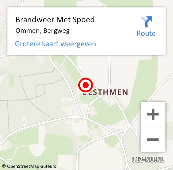 Locatie op kaart van de 112 melding: Brandweer Met Spoed Naar Ommen, Bergweg op 28 oktober 2013 13:08