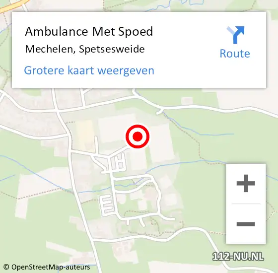 Locatie op kaart van de 112 melding: Ambulance Met Spoed Naar Mechelen, Spetsesweide op 28 januari 2015 18:47