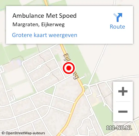 Locatie op kaart van de 112 melding: Ambulance Met Spoed Naar Margraten, Eijkerweg op 28 januari 2015 19:08