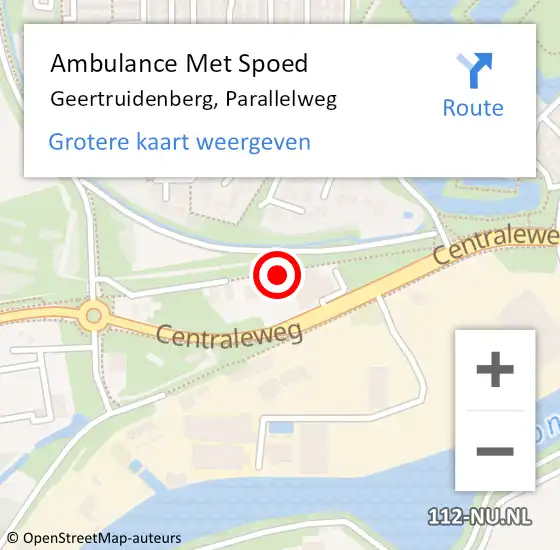 Locatie op kaart van de 112 melding: Ambulance Met Spoed Naar Geertruidenberg, Parallelweg op 28 januari 2015 19:11