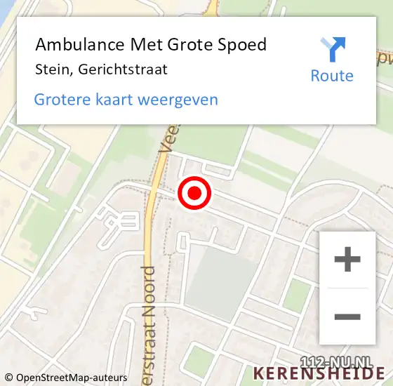 Locatie op kaart van de 112 melding: Ambulance Met Grote Spoed Naar Stein, Gerichtstraat op 28 januari 2015 19:21