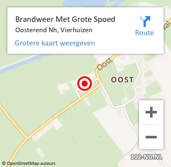 Locatie op kaart van de 112 melding: Brandweer Met Grote Spoed Naar Oosterend Nh, Vierhuizen op 28 januari 2015 21:30