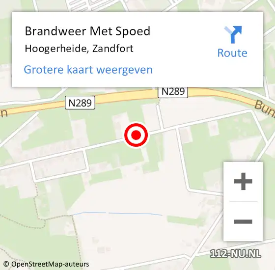 Locatie op kaart van de 112 melding: Brandweer Met Spoed Naar Hoogerheide, Zandfort op 28 oktober 2013 13:12