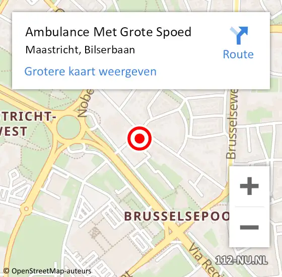 Locatie op kaart van de 112 melding: Ambulance Met Grote Spoed Naar Maastricht, Bilserbaan op 28 januari 2015 22:28