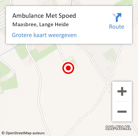 Locatie op kaart van de 112 melding: Ambulance Met Spoed Naar Maasbree, Lange Heide op 28 januari 2015 23:19