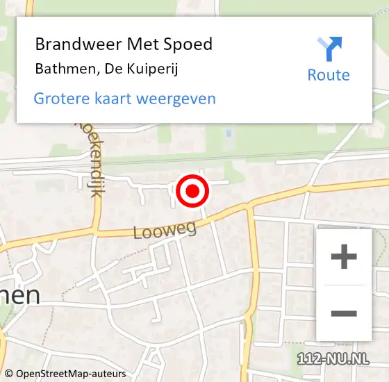 Locatie op kaart van de 112 melding: Brandweer Met Spoed Naar Bathmen, De Kuiperij op 28 oktober 2013 13:13