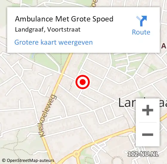 Locatie op kaart van de 112 melding: Ambulance Met Grote Spoed Naar Landgraaf, Voortstraat op 29 januari 2015 00:10