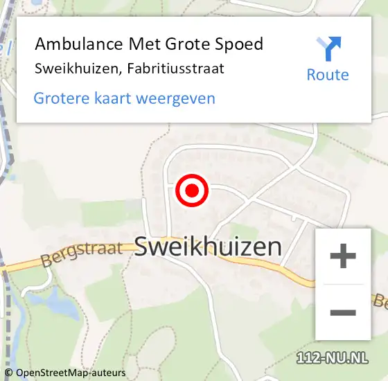 Locatie op kaart van de 112 melding: Ambulance Met Grote Spoed Naar Sweikhuizen, Fabritiusstraat op 29 januari 2015 00:15