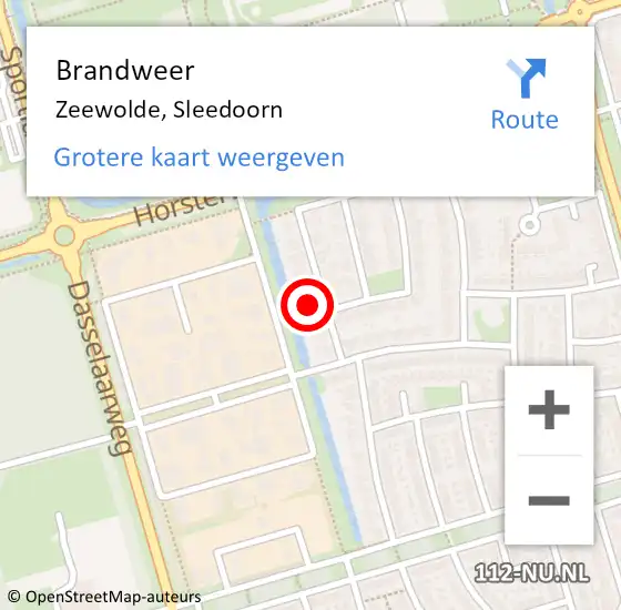 Locatie op kaart van de 112 melding: Brandweer Zeewolde, Sleedoorn op 28 oktober 2013 13:16