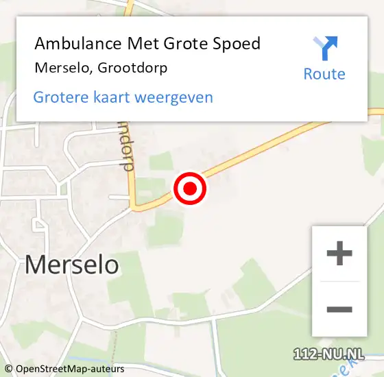 Locatie op kaart van de 112 melding: Ambulance Met Grote Spoed Naar Merselo, Grootdorp op 28 oktober 2013 13:16