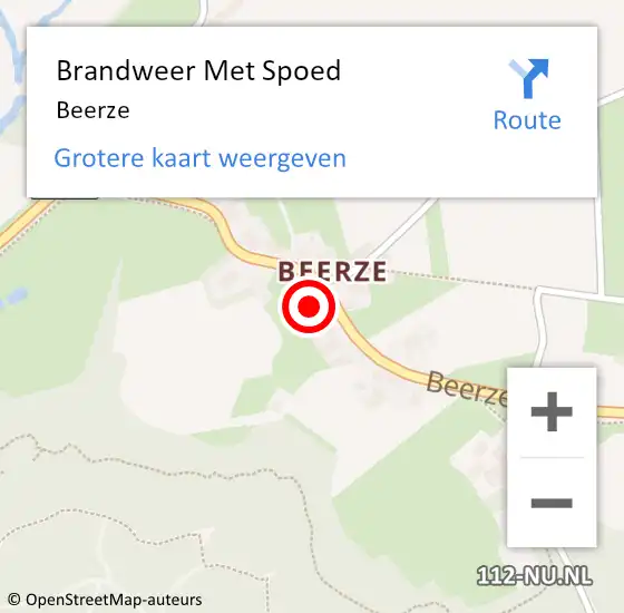 Locatie op kaart van de 112 melding: Brandweer Met Spoed Naar Beerze op 28 oktober 2013 13:17