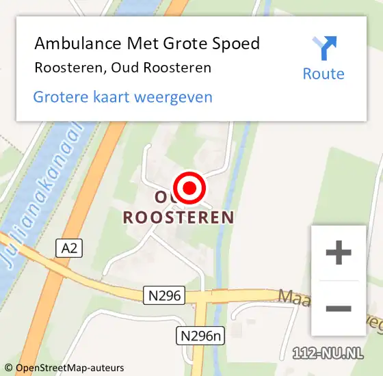 Locatie op kaart van de 112 melding: Ambulance Met Grote Spoed Naar Roosteren, Oud Roosteren op 29 januari 2015 06:56