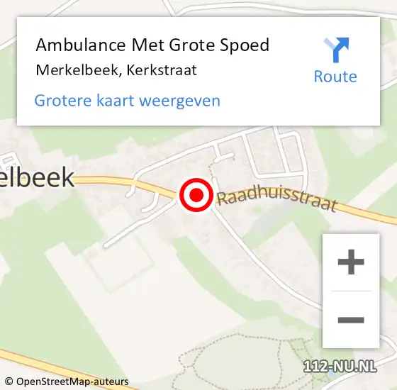 Locatie op kaart van de 112 melding: Ambulance Met Grote Spoed Naar Merkelbeek, Kerkstraat op 29 januari 2015 07:49