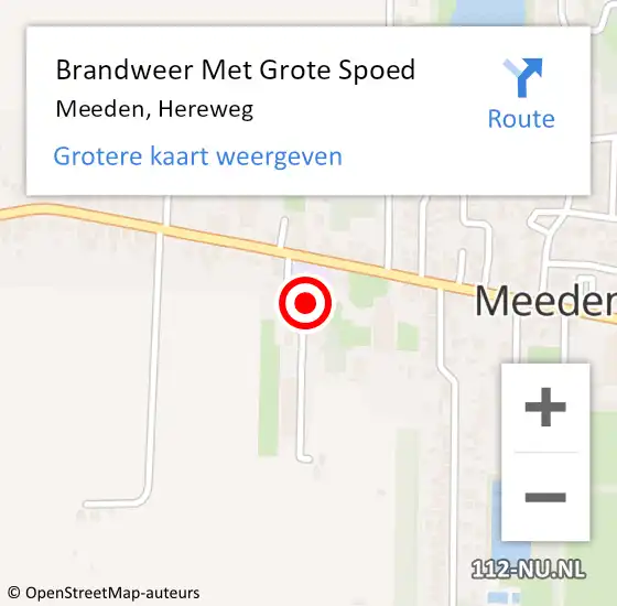 Locatie op kaart van de 112 melding: Brandweer Met Grote Spoed Naar Meeden, Hereweg op 28 oktober 2013 13:18