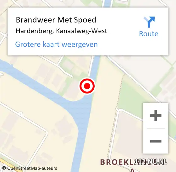 Locatie op kaart van de 112 melding: Brandweer Met Spoed Naar Hardenberg, Kanaalweg-West op 28 oktober 2013 13:18