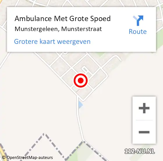 Locatie op kaart van de 112 melding: Ambulance Met Grote Spoed Naar Munstergeleen, Munsterstraat op 29 januari 2015 08:30