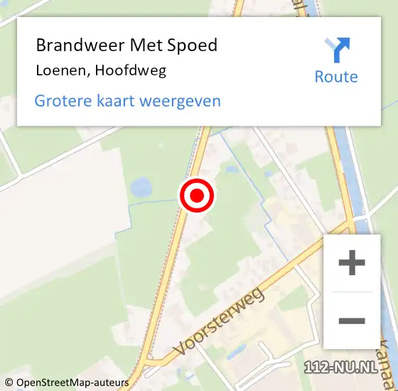 Locatie op kaart van de 112 melding: Brandweer Met Spoed Naar Loenen, Hoofdweg op 28 oktober 2013 13:19