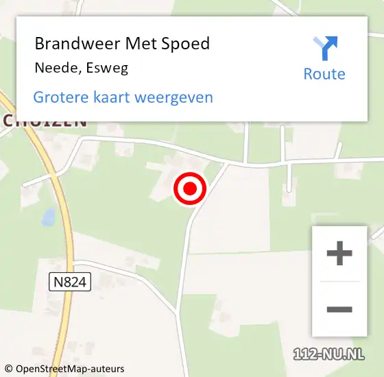 Locatie op kaart van de 112 melding: Brandweer Met Spoed Naar Neede, Esweg op 28 oktober 2013 13:20