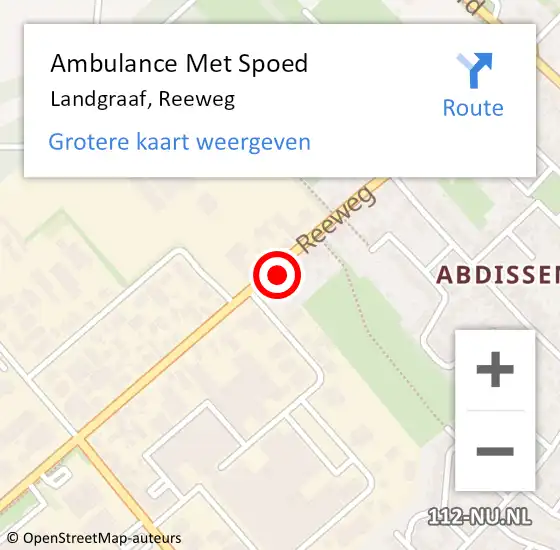 Locatie op kaart van de 112 melding: Ambulance Met Spoed Naar Landgraaf, Reeweg op 29 januari 2015 09:05