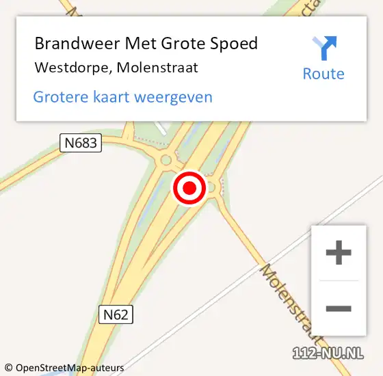 Locatie op kaart van de 112 melding: Brandweer Met Grote Spoed Naar Westdorpe, Molenstraat op 29 januari 2015 09:15