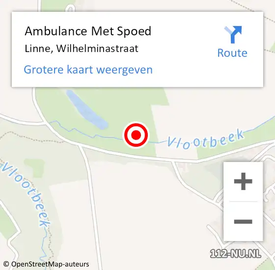 Locatie op kaart van de 112 melding: Ambulance Met Spoed Naar Linne, Wilhelminastraat op 29 januari 2015 09:24